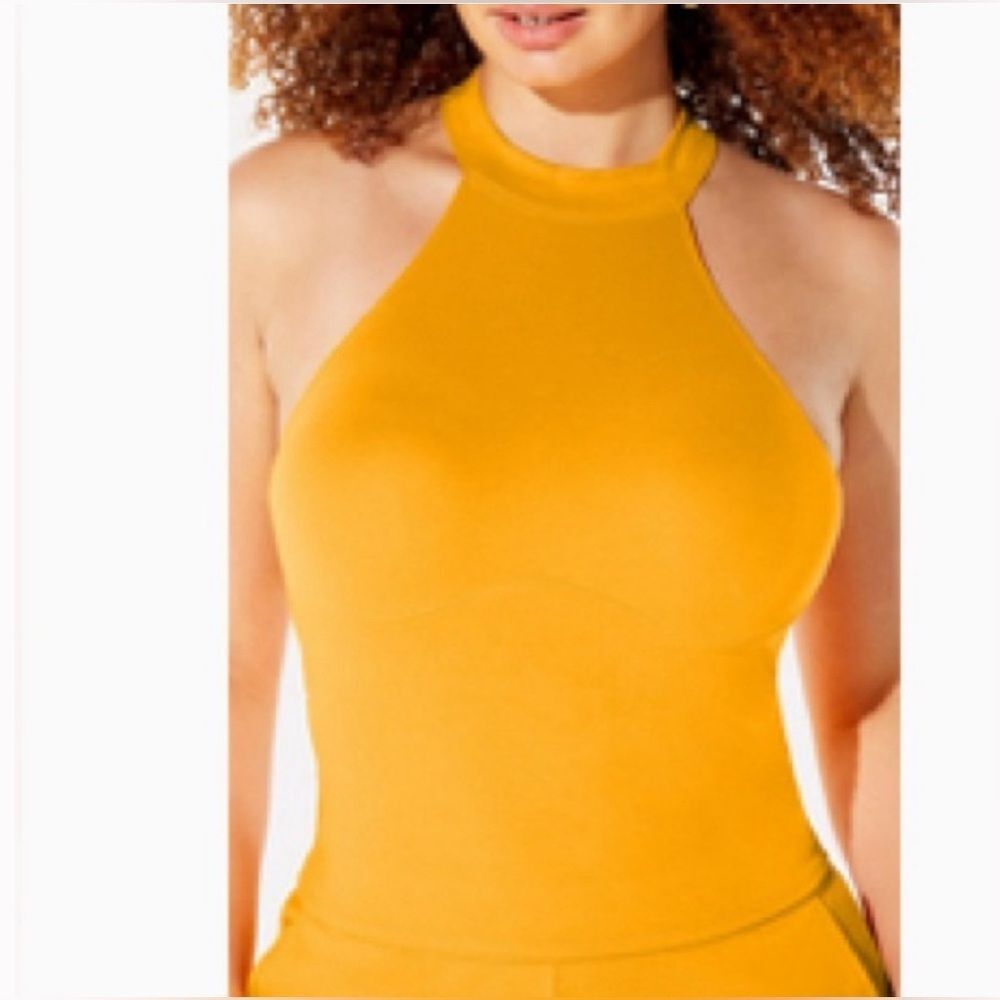 Yitty body butter orange mock neck halter tank size 1X